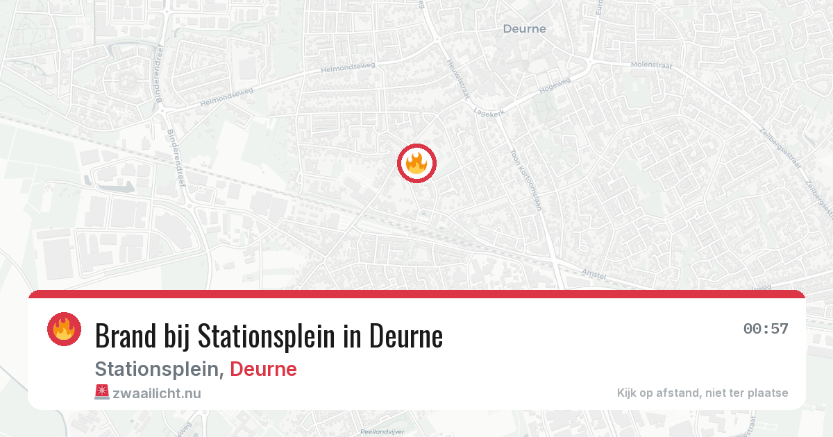 Brand bij Stationsplein in Deurne — 13 jul 2026