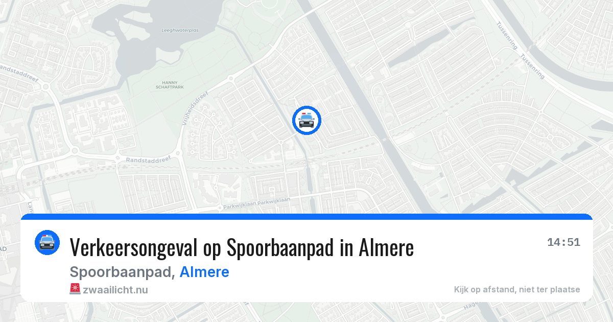 Verkeersongeval op Spoorbaanpad in Almere — 20 jul 2026