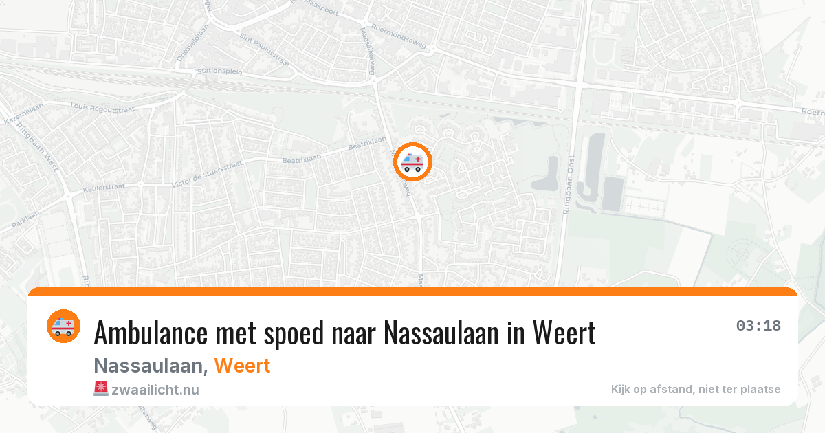 Ambulance met spoed naar Nassaulaan in Weert — 19 jul 2026