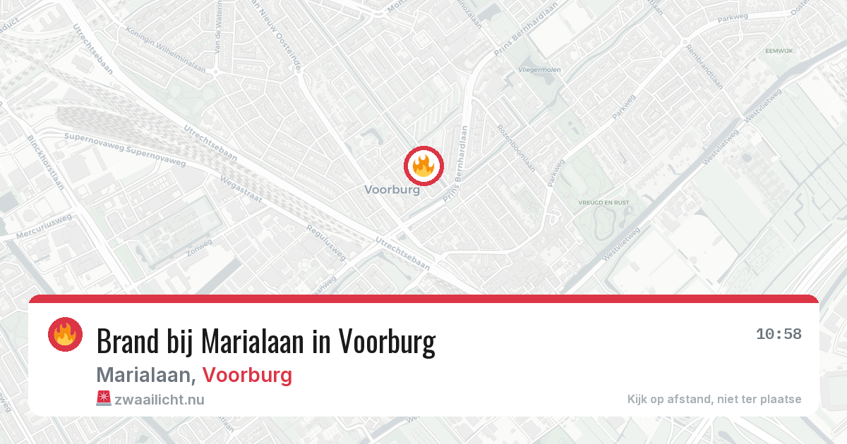 Brand bij Marialaan in Voorburg — 14 jul 2026
