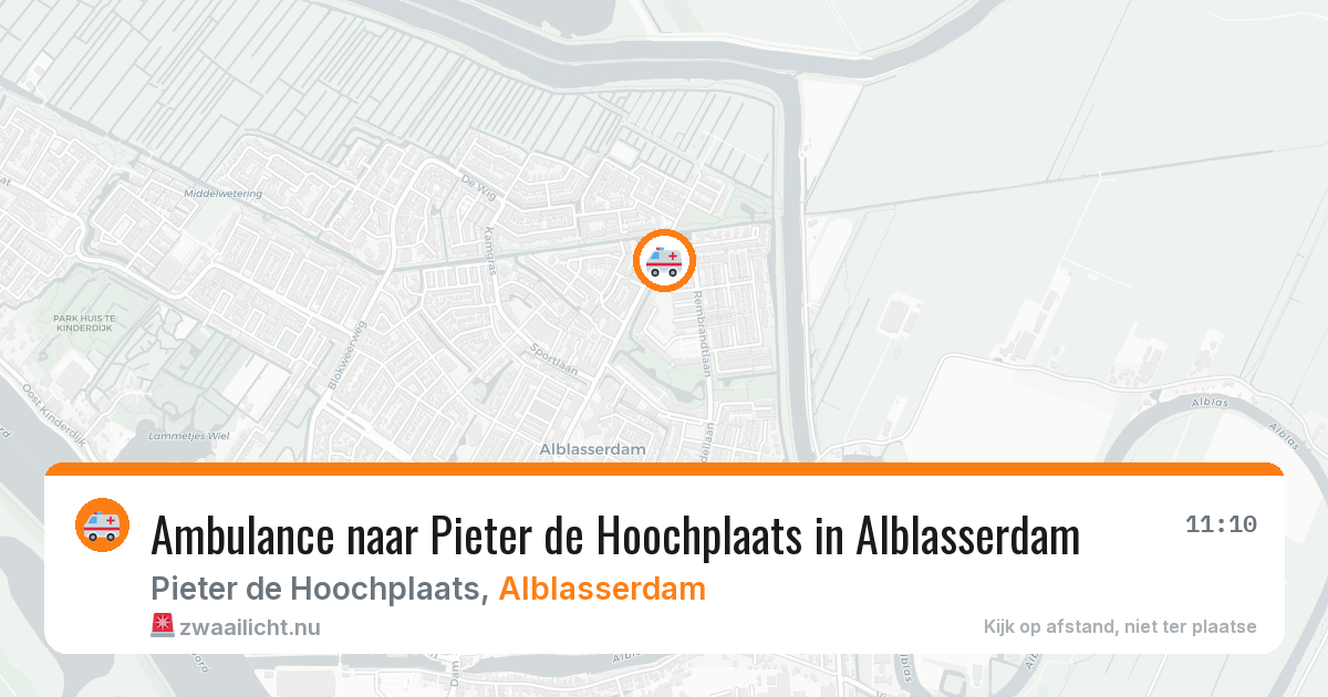Ambulance naar Pieter de Hoochplaats in Alblasserdam — 28 mei 2026