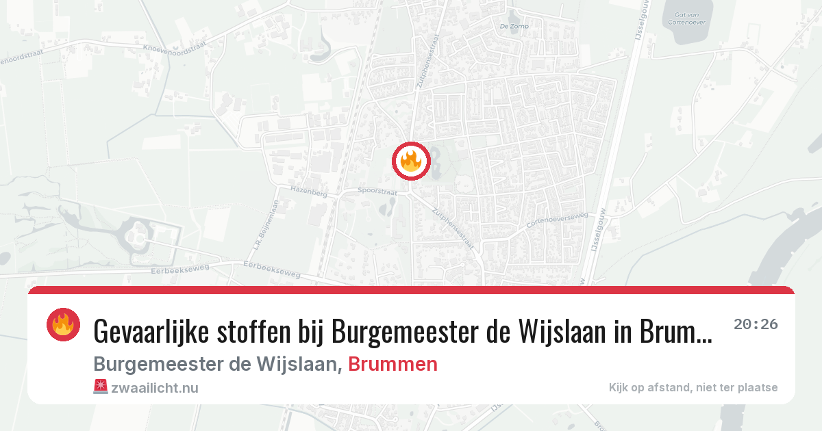 Gevaarlijke stoffen bij Burgemeester de Wijslaan in Brummen — 12 mrt 2026