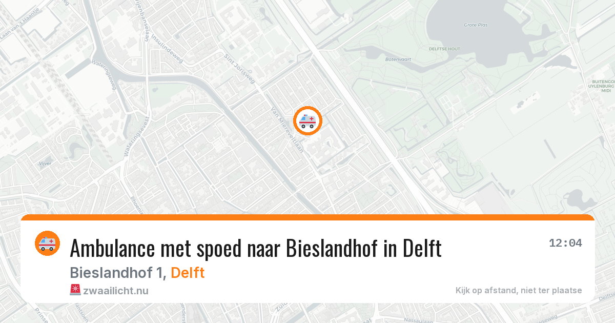 Ambulance met spoed naar Bieslandhof in Delft — 27 mrt 2026