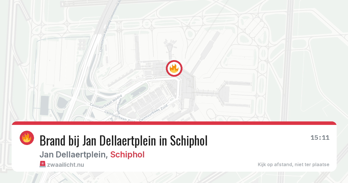Brand bij Jan Dellaertplein in Schiphol — 22 apr 2026