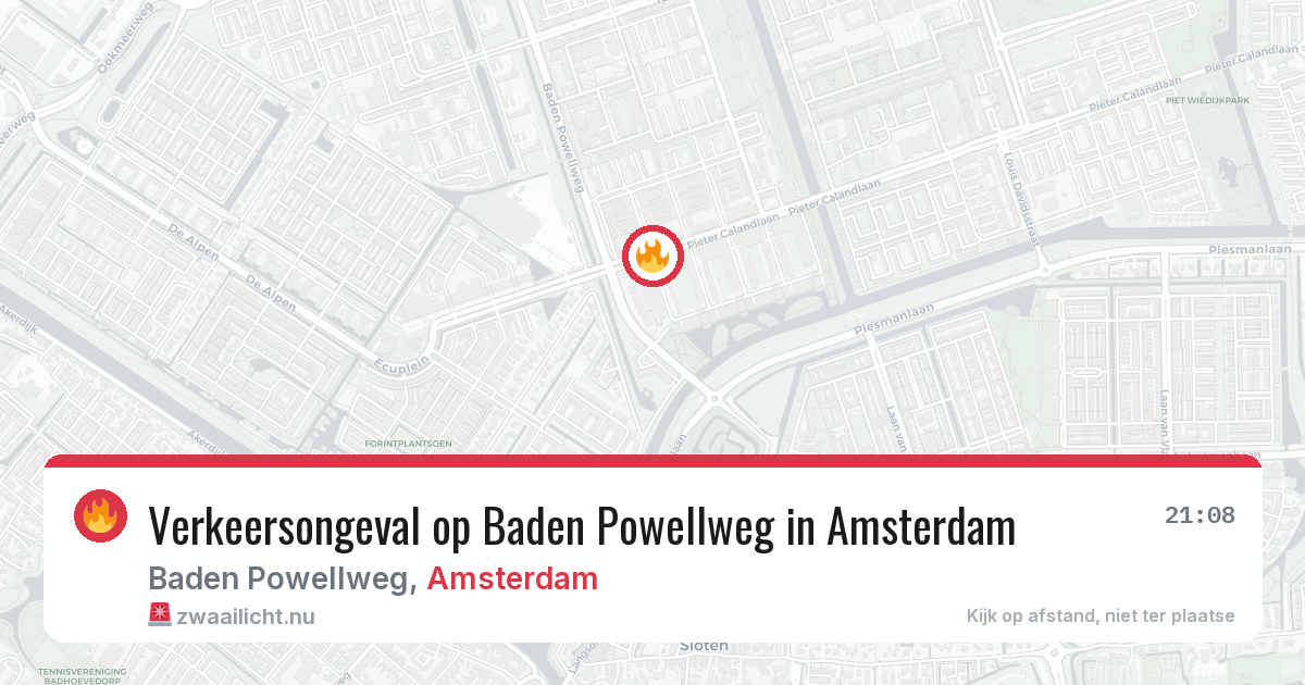 Verkeersongeval op Baden Powellweg in Amsterdam — 24 mei 2026