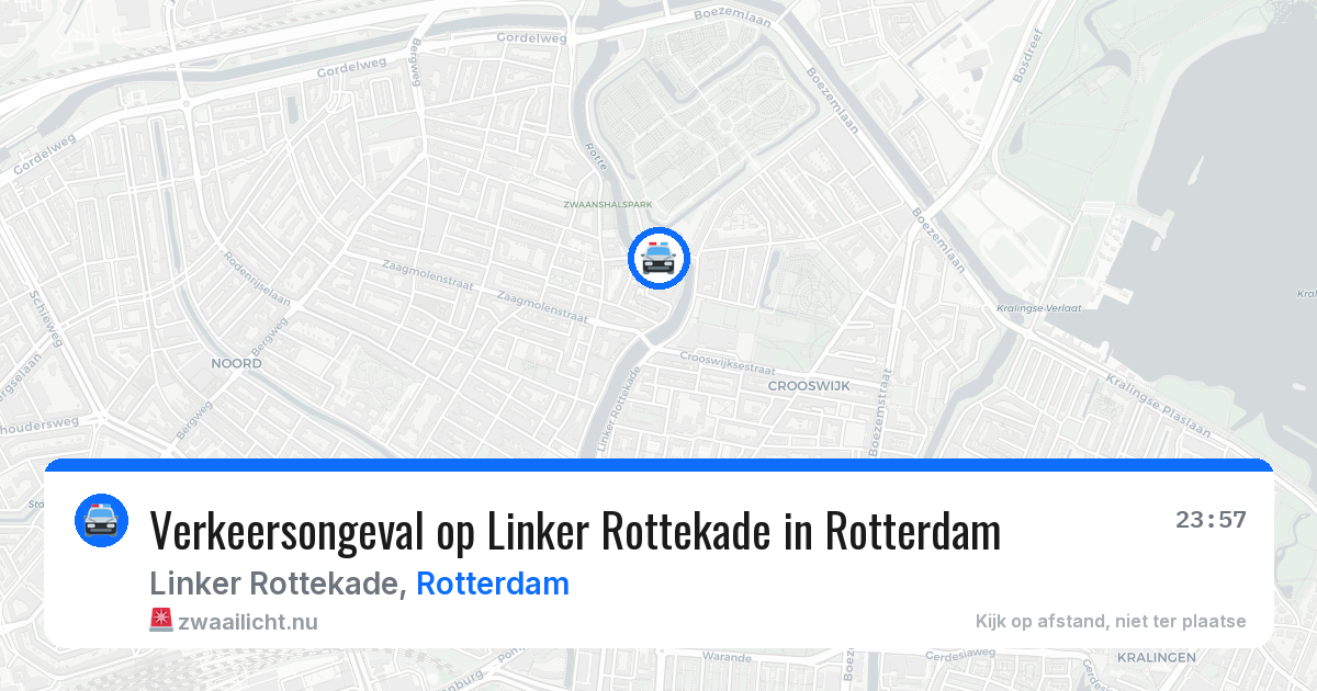 Verkeersongeval op Linker Rottekade in Rotterdam — 20 jul 2026
