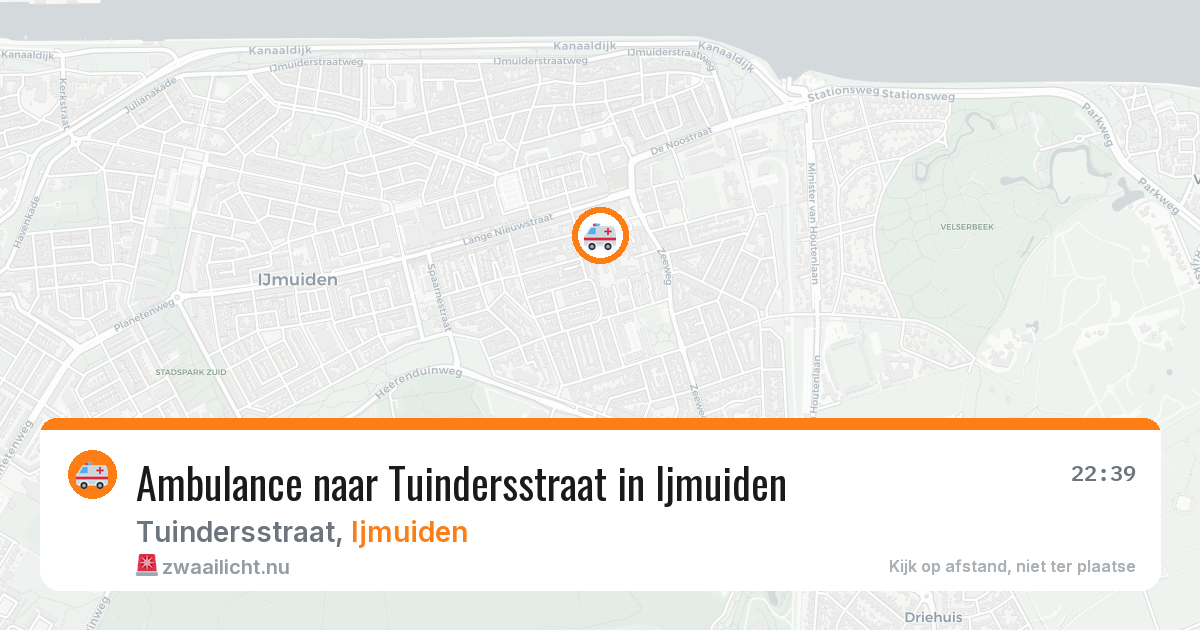 Ambulance naar Tuindersstraat in Ijmuiden — 22 mei 2026