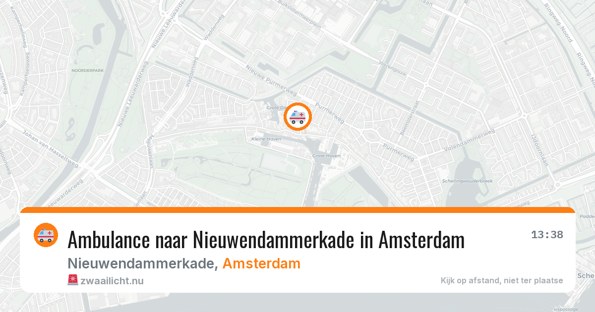 Ambulance naar Nieuwendammerkade in Amsterdam — 14 jul 2026