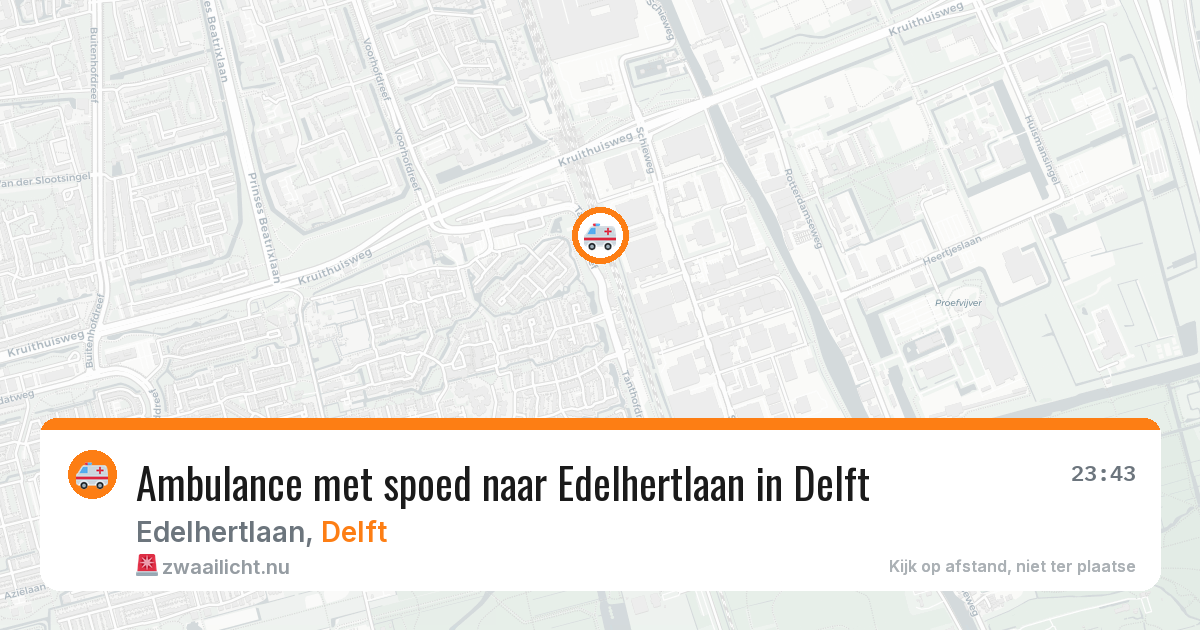 Ambulance met spoed naar Edelhertlaan in Delft — 23 mrt 2026