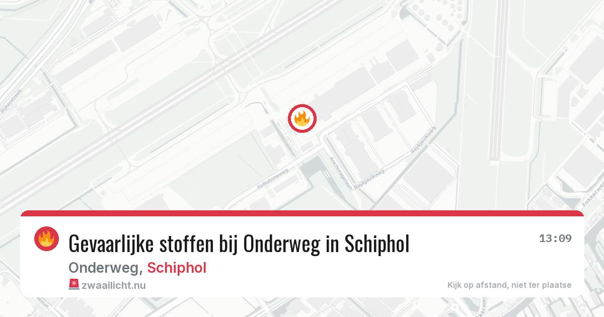 Gevaarlijke stoffen bij Onderweg in Schiphol — 16 mei 2026