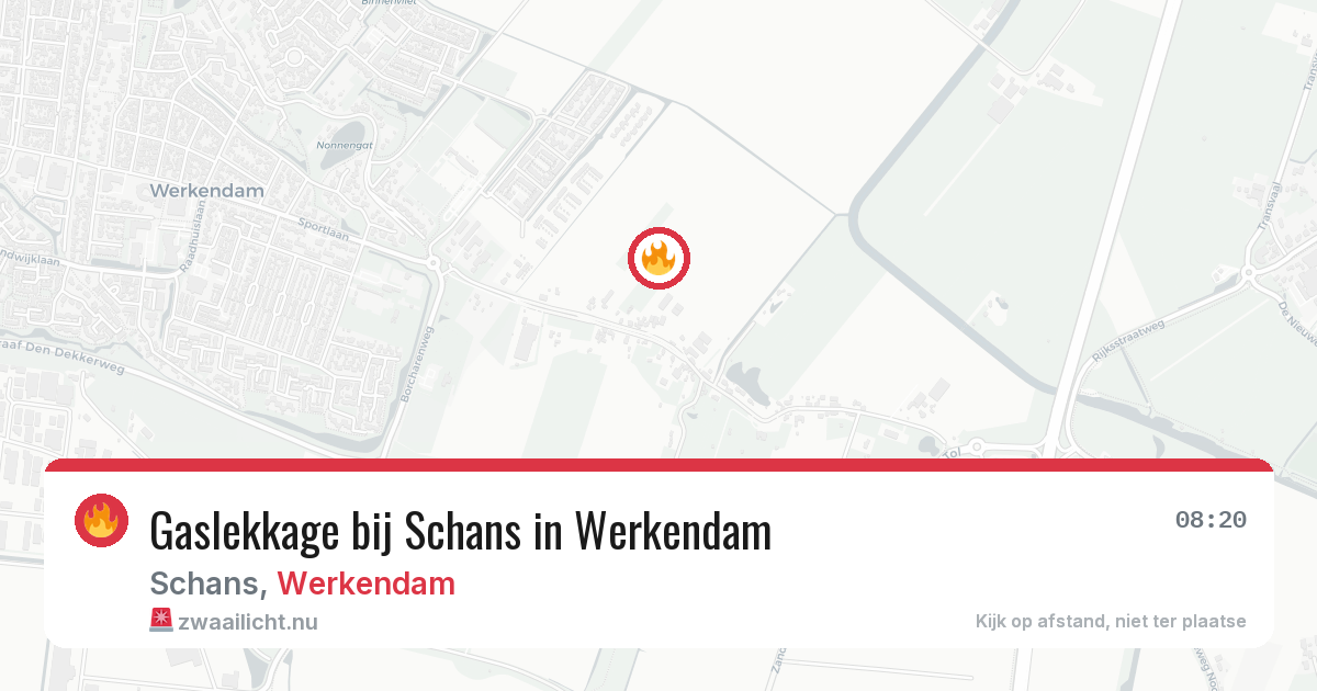 Gaslekkage bij Schans in Werkendam — 21 jul 2026