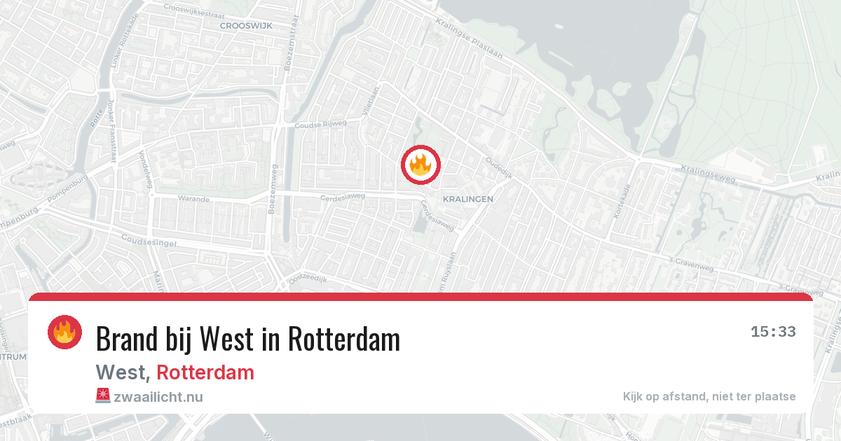Brand bij West in Rotterdam — 21 mrt 2026