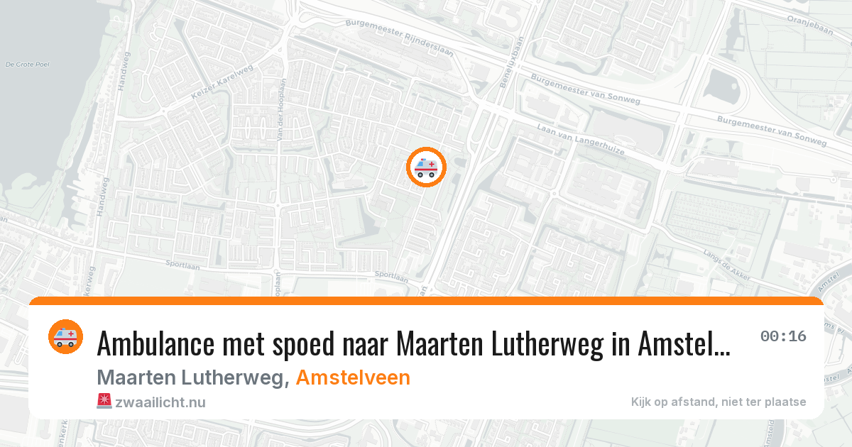 Ambulance met spoed naar Maarten Lutherweg in Amstelveen — 25 apr 2026