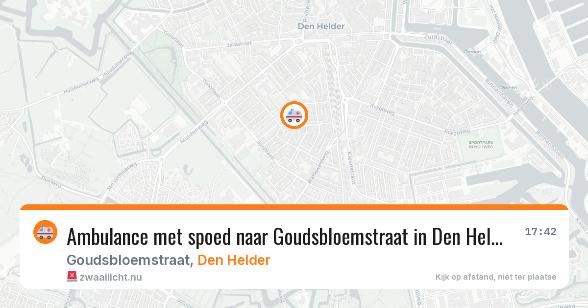 Ambulance met spoed naar Goudsbloemstraat in Den Helder — 16 jul 2026
