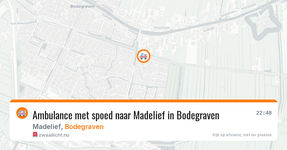 Ambulance met spoed naar Madelief in Bodegraven — 19 mrt 2026