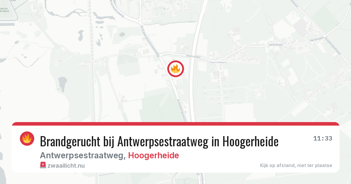 Brandgerucht bij Antwerpsestraatweg in Hoogerheide — 21 jul 2026