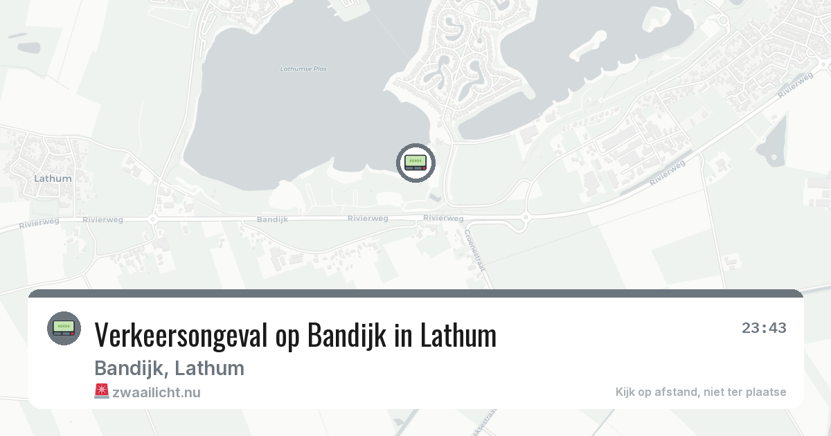 Verkeersongeval op Bandijk in Lathum — 12 jul 2026