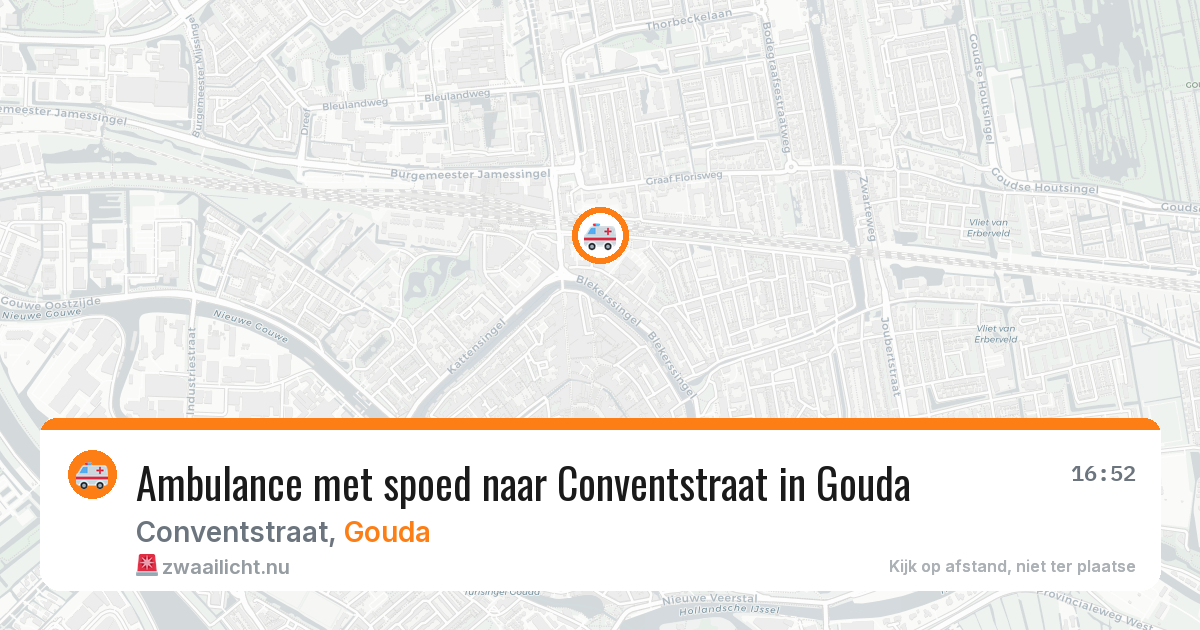 Ambulance met spoed naar Conventstraat in Gouda — 23 jul 2026