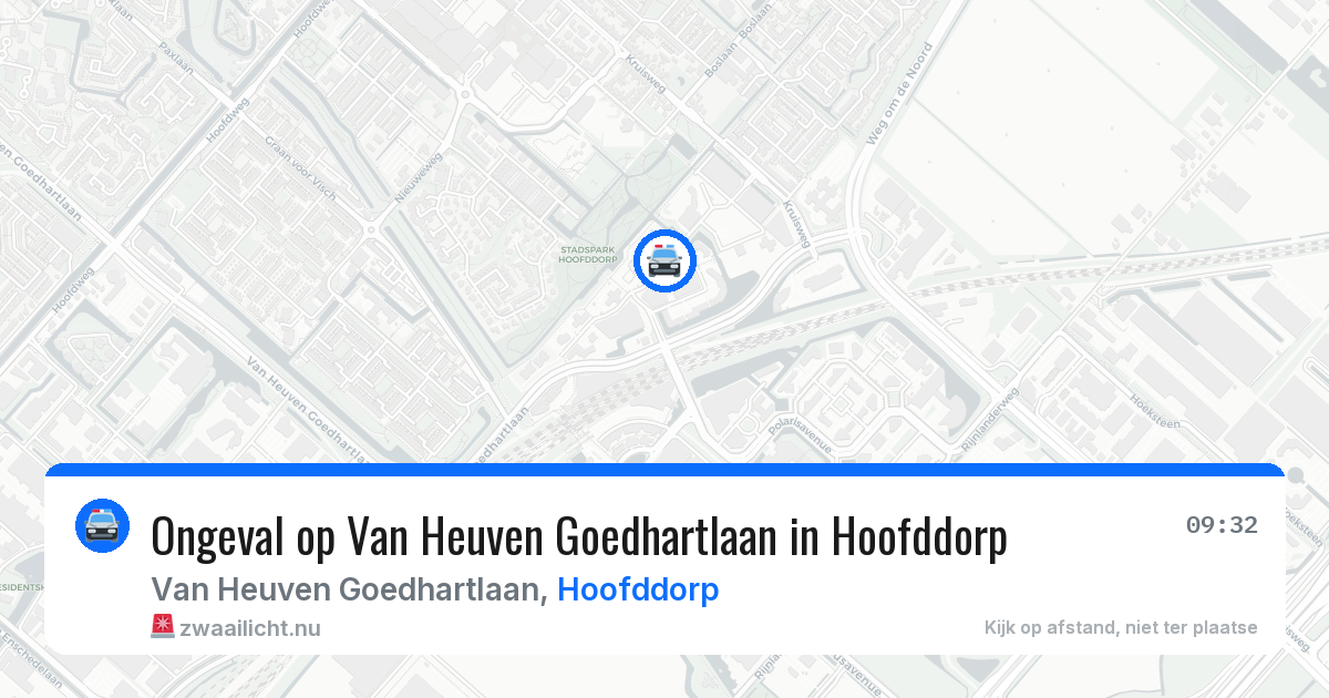 Ongeval op Van Heuven Goedhartlaan in Hoofddorp — 2 apr 2026