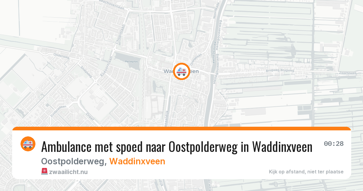 Ambulance met spoed naar Oostpolderweg in Waddinxveen — 27 jan 2026