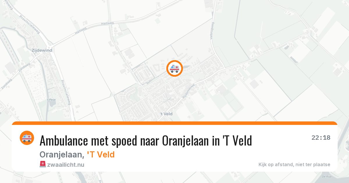 Ambulance met spoed naar Oranjelaan in 'T Veld — 25 jun 2026