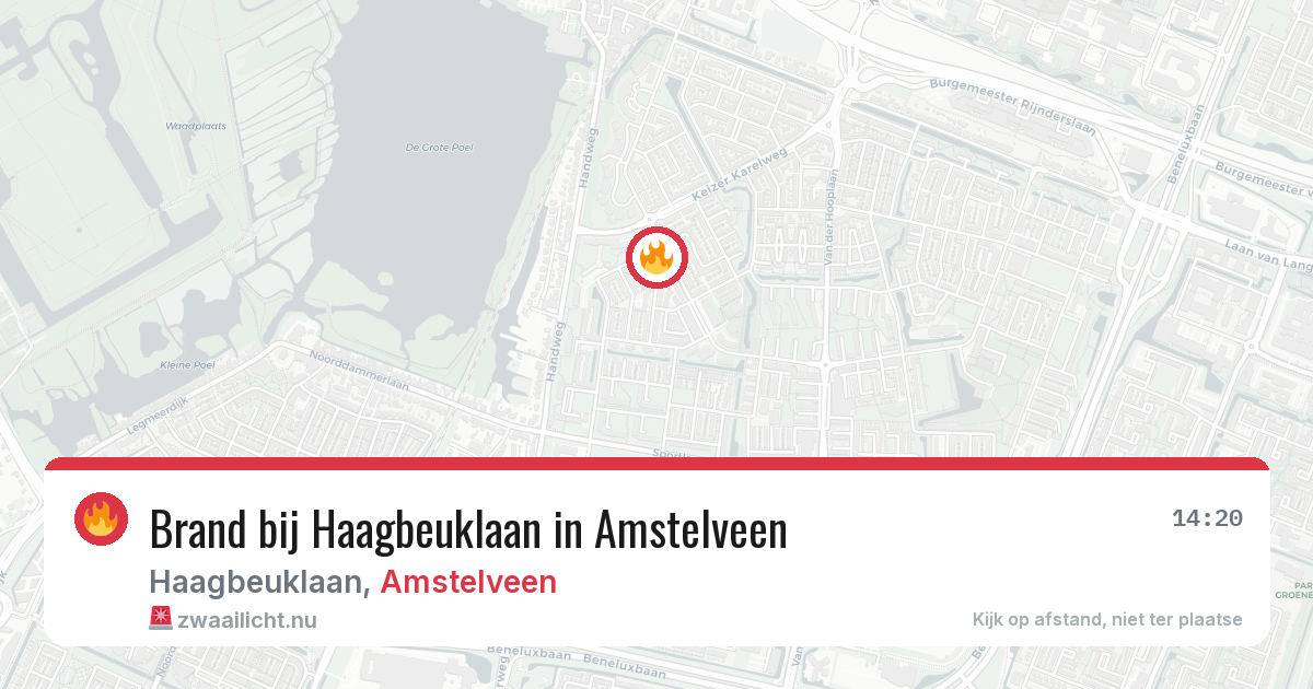 Brand bij Haagbeuklaan in Amstelveen — 26 jul 2026