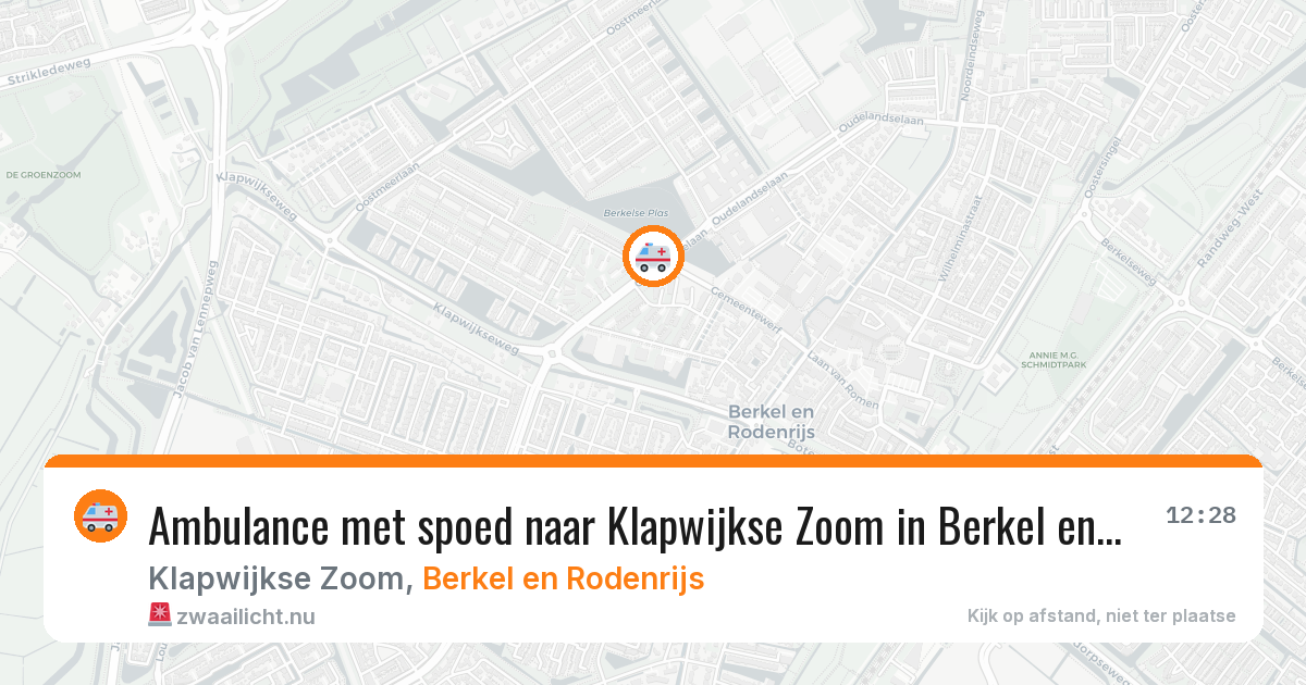 Ambulance met spoed naar Klapwijkse Zoom in Berkel en Rodenrijs — 21 apr 2026