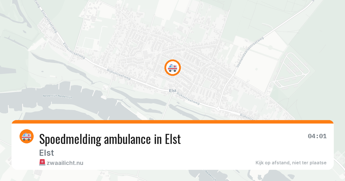 Spoedmelding ambulance in Elst — 2 apr 2026