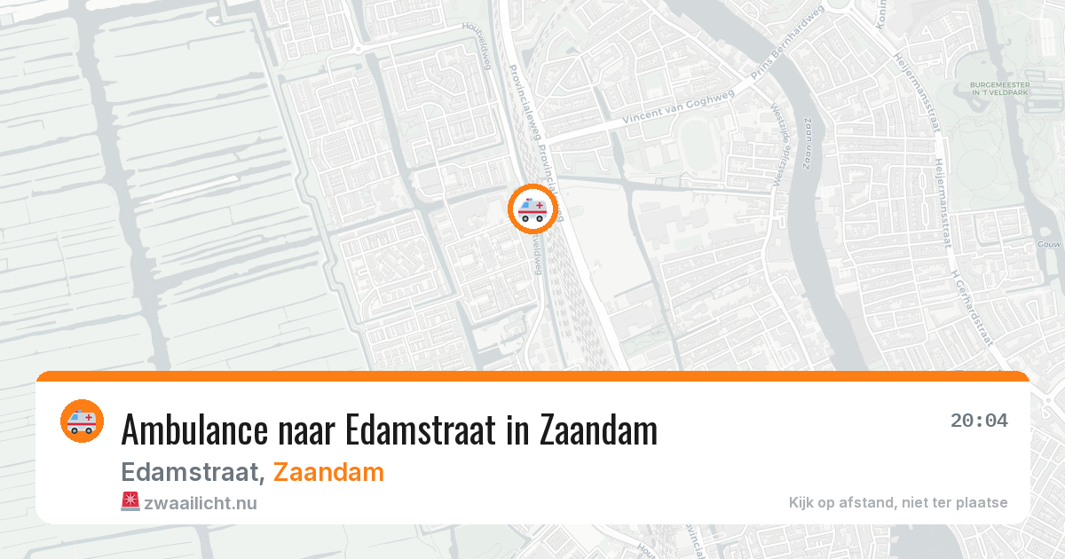 Ambulance naar Edamstraat in Zaandam — 16 jul 2026