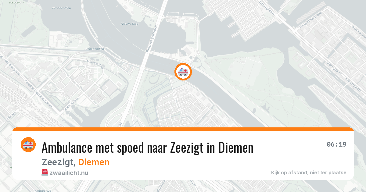 Ambulance met spoed naar Zeezigt in Diemen — 21 jul 2026