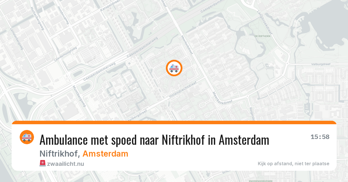 Ambulance met spoed naar Niftrikhof in Amsterdam — 23 mrt 2026