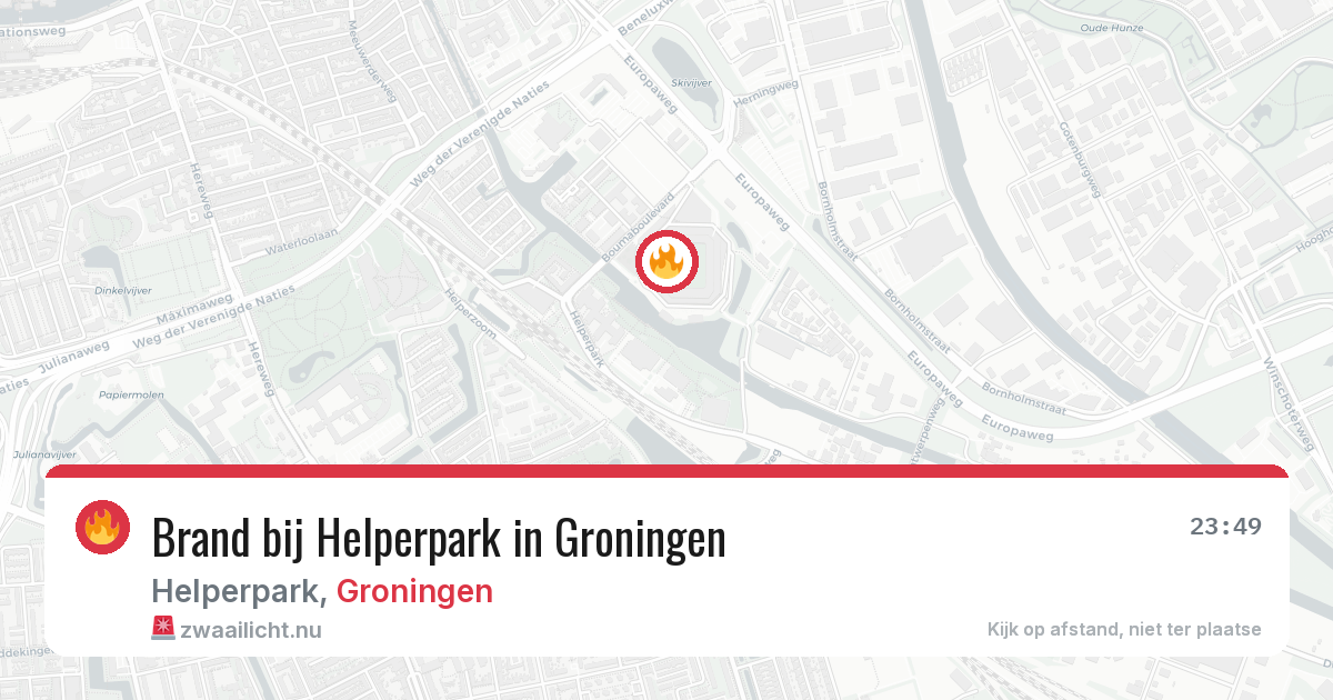 Brand bij Helperpark in Groningen — 24 jul 2026