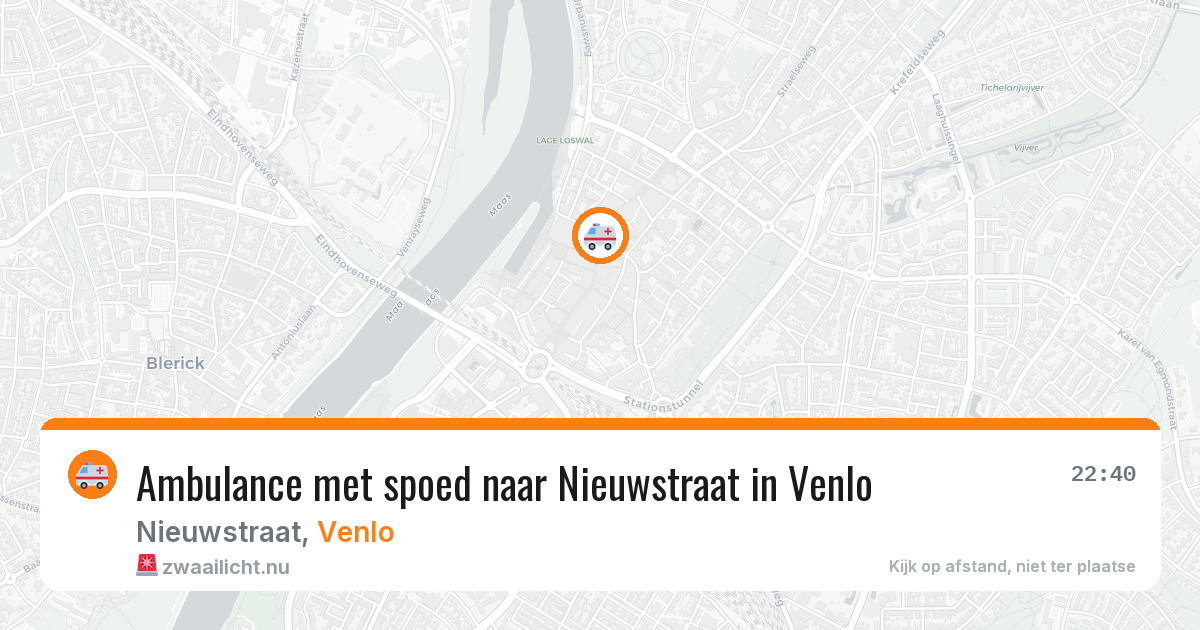 Ambulance met spoed naar Nieuwstraat in Venlo — 10 jul 2026