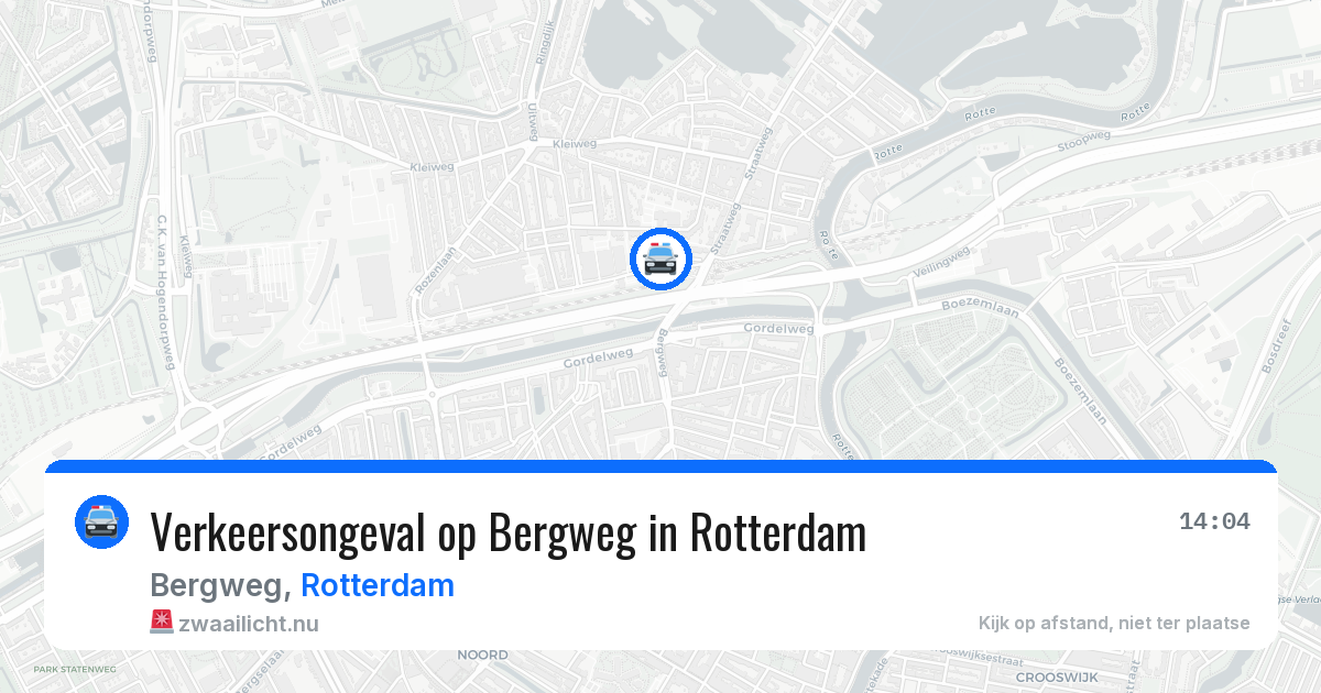 Verkeersongeval op Bergweg in Rotterdam — 28 mrt 2026