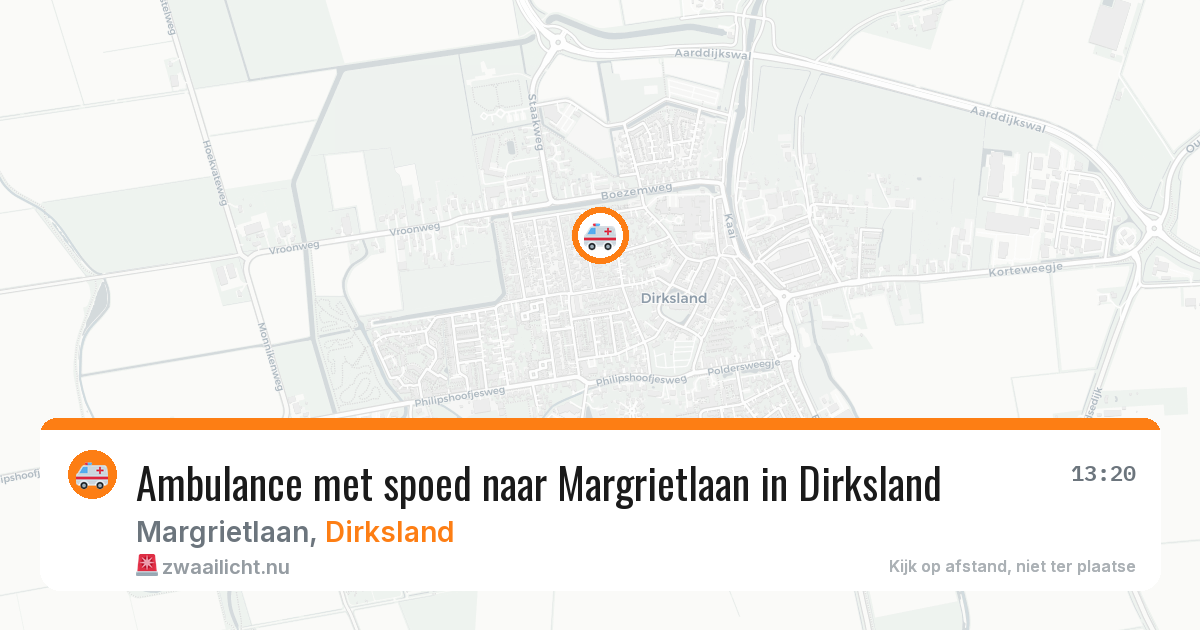 Ambulance met spoed naar Margrietlaan in Dirksland — 17 jul 2026
