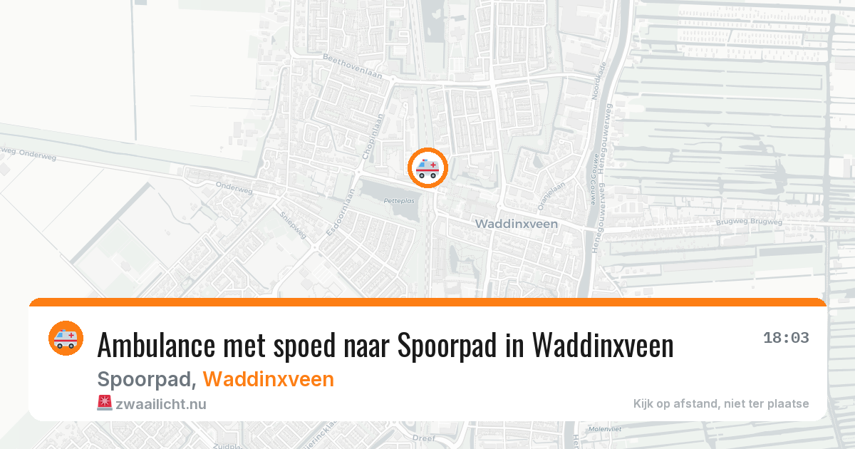 Ambulance met spoed naar Spoorpad in Waddinxveen — 26 feb 2026