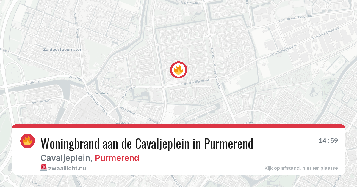 Woningbrand aan de Cavaljeplein in Purmerend — 7 jun 2026