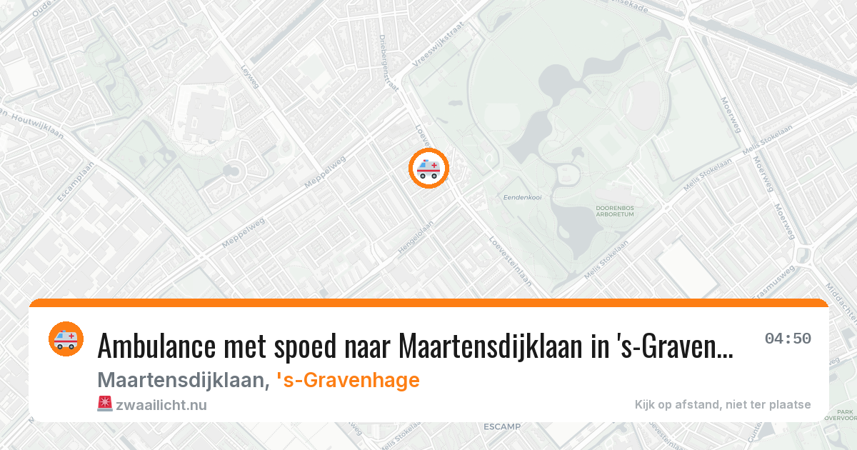 Ambulance met spoed naar Maartensdijklaan in 's-Gravenhage — 18 jul 2026