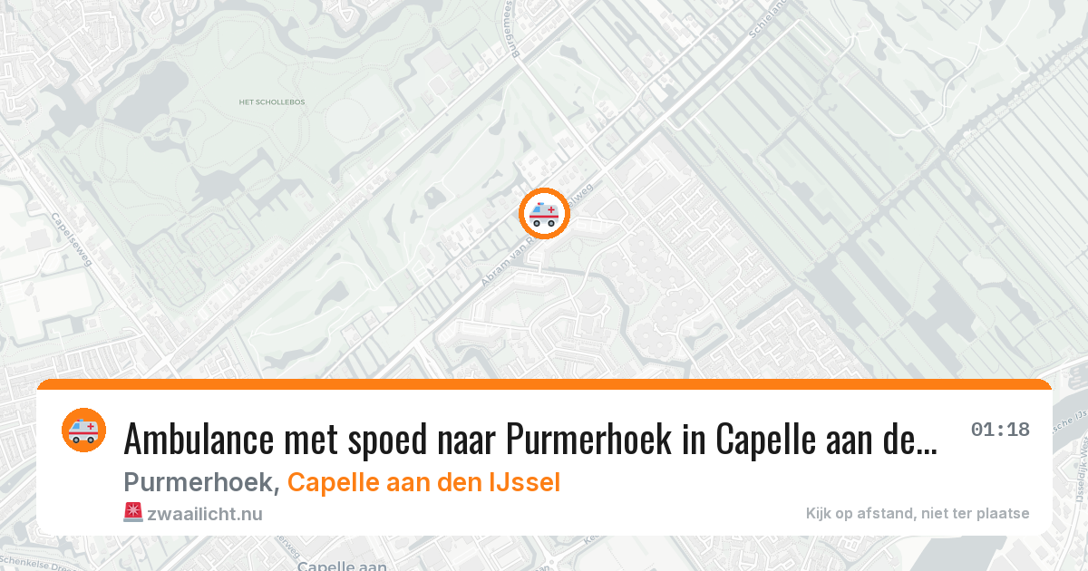 Ambulance met spoed naar Purmerhoek in Capelle aan den IJssel — 28 mrt 2026