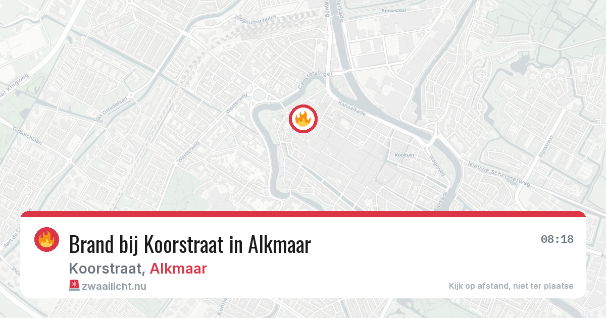 Brand bij Koorstraat in Alkmaar — 18 mei 2026