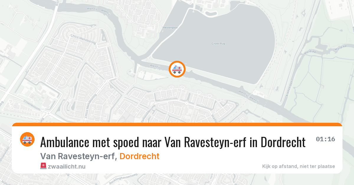 Ambulance met spoed naar Van Ravesteyn-erf in Dordrecht — 14 jul 2026