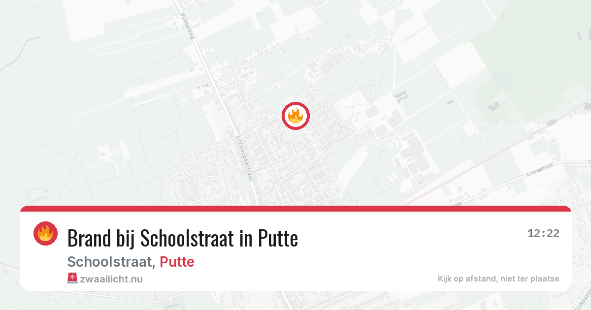 Brand bij Schoolstraat in Putte — 21 jul 2026