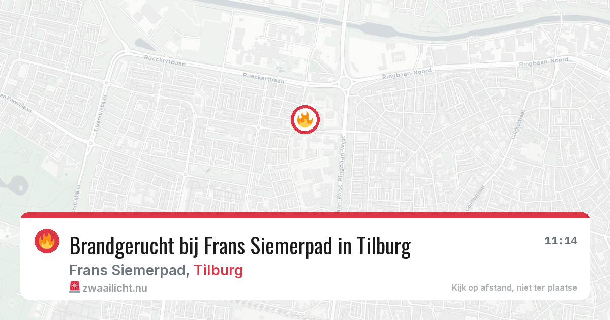 Brandgerucht bij Frans Siemerpad in Tilburg — 13 jul 2026