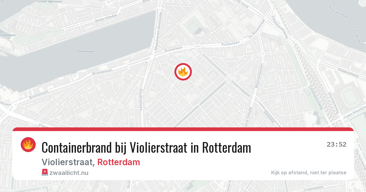 Containerbrand bij Violierstraat in Rotterdam — 21 mrt 2026