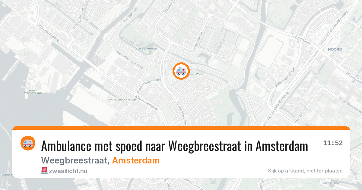 Ambulance met spoed naar Weegbreestraat in Amsterdam — 17 jul 2026