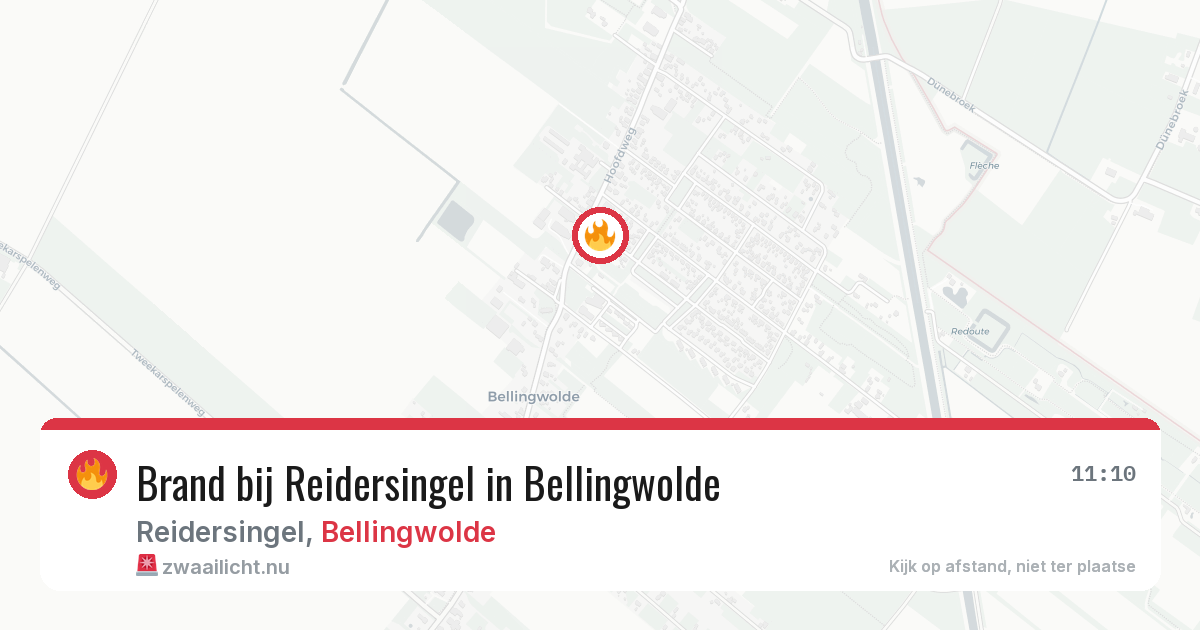 Brand bij Reidersingel in Bellingwolde — 22 mei 2026