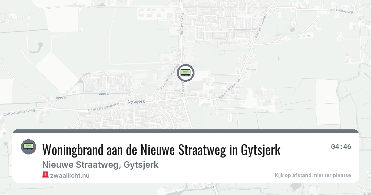 Woningbrand aan de Nieuwe Straatweg in Gytsjerk — 8 mei 2026