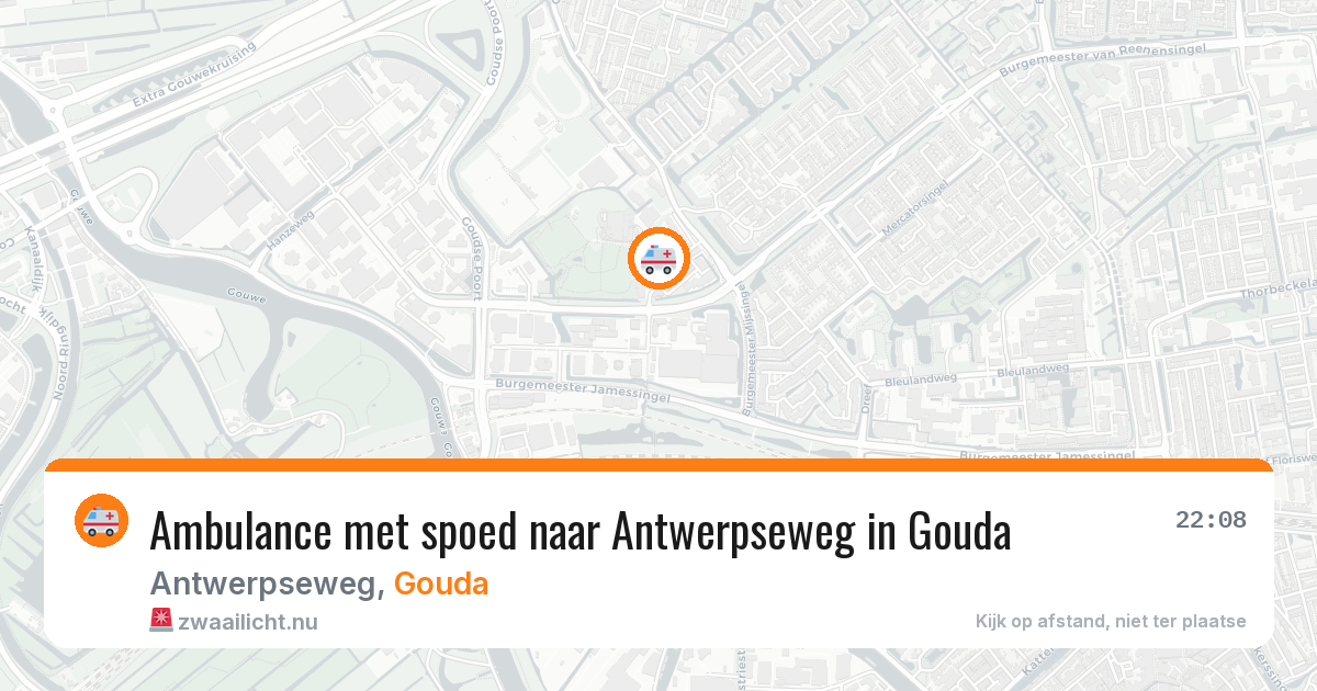 Ambulance met spoed naar Antwerpseweg in Gouda — 9 mrt 2026