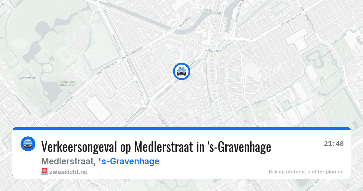 Verkeersongeval op Medlerstraat in 's-Gravenhage — 21 mrt 2026