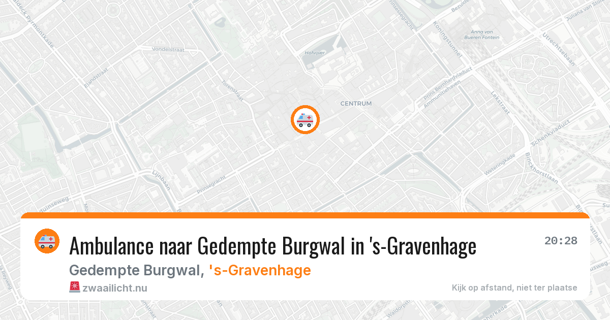 Ambulance naar Gedempte Burgwal in 's-Gravenhage — 26 jul 2026